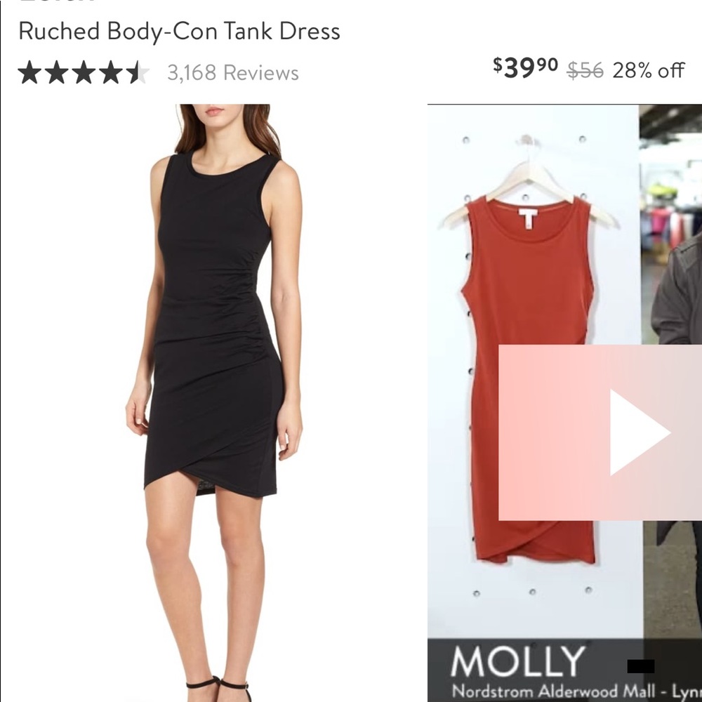 Leith bodycon dress black